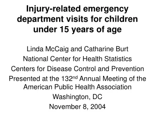 Injury-related emergency department visits for children under 15 years of age