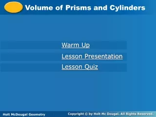 Volume of Prisms and Cylinders