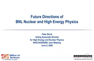 Future Directions of  BNL Nuclear and High Energy Physics