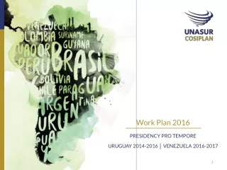 Work Plan 2016 PRESIDENCY PRO TEMPORE  URUGUAY 2014-2016 ? VENEZUELA 2016-2017