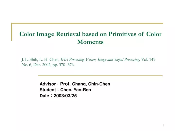 color image retrieval based on primitives of color moments