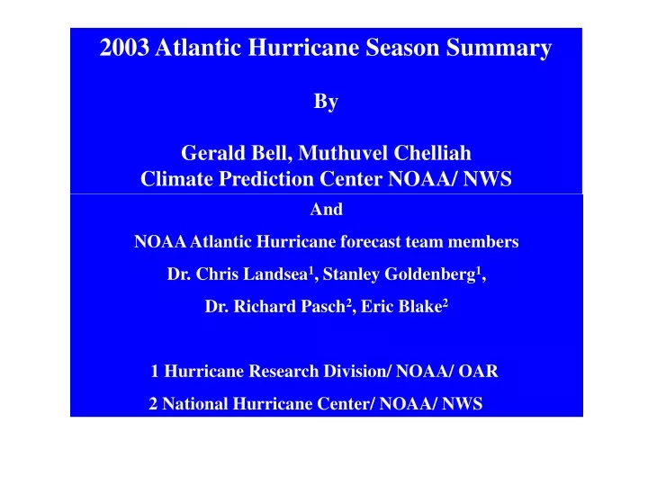 2003 atlantic hurricane season summary by gerald