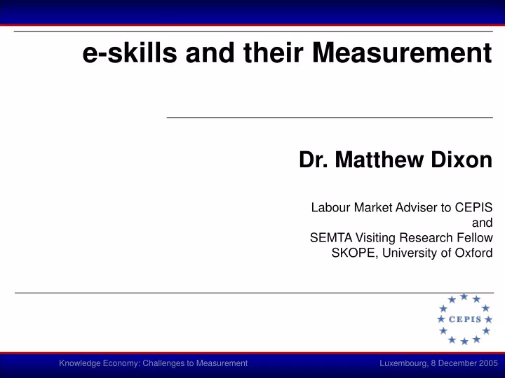e skills and their measurement
