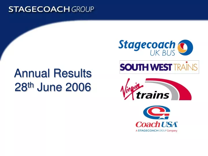 annual results 28 th june 2006