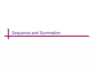 Sequence and Summation