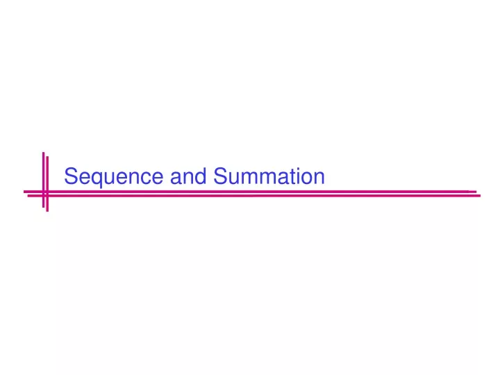 sequence and summation