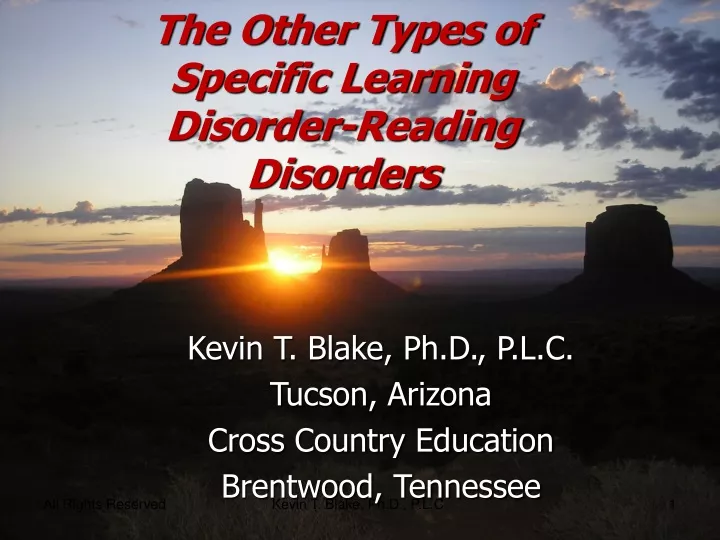 the other types of specific learning disorder