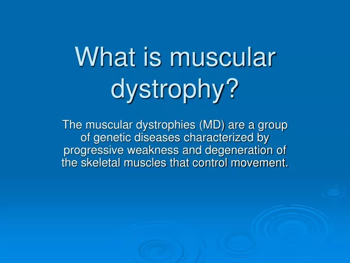 what is muscular dystrophy