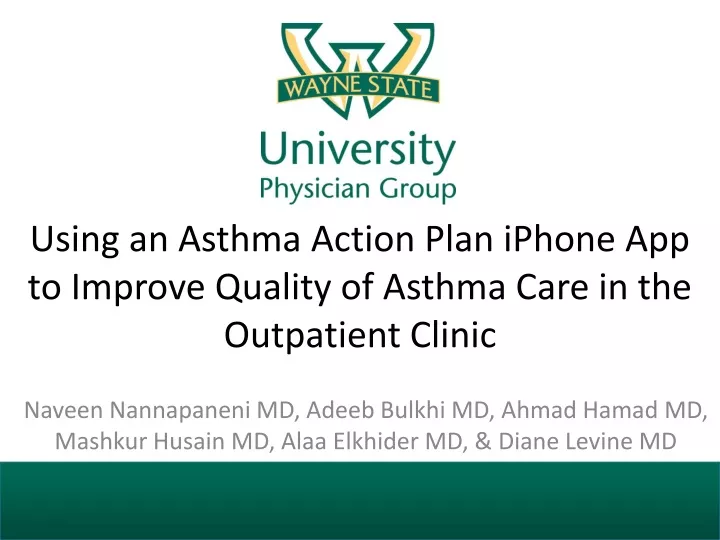 using an asthma action plan iphone app to improve quality of asthma care in the outpatient clinic