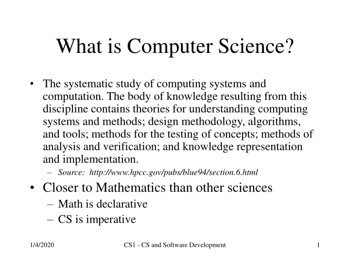 what is computer science