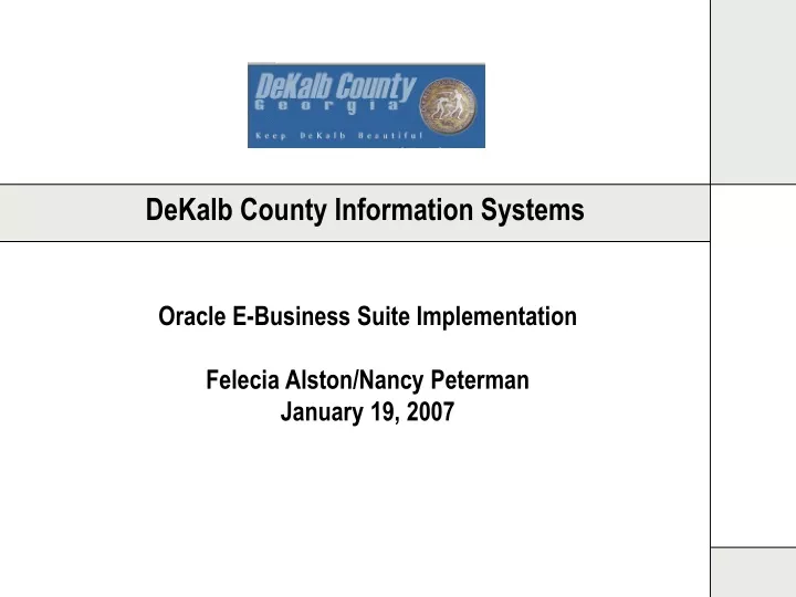 oracle e business suite implementation felecia