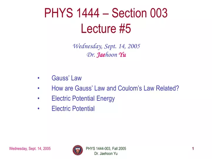 phys 1444 section 003 lecture 5