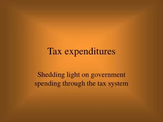 Tax expenditures