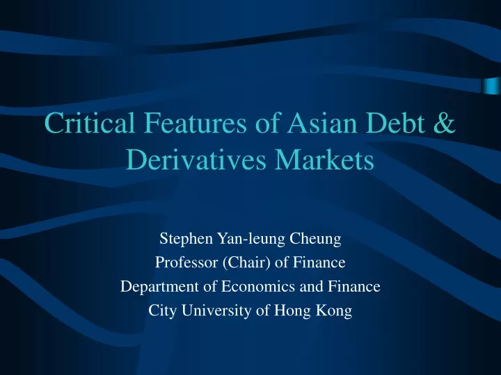 critical features of asian debt derivatives markets