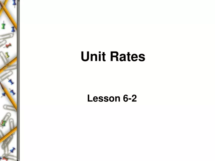 unit rates