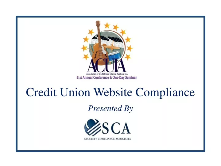 credit union website compliance presented by