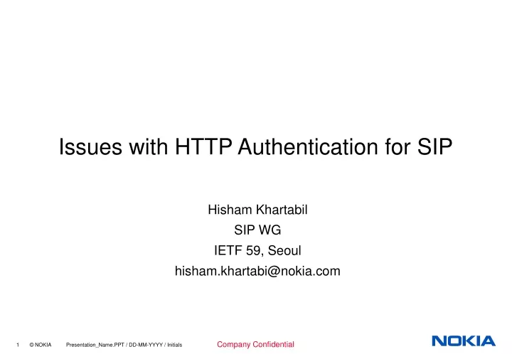 issues with http authentication for sip