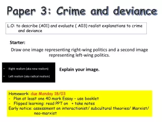 Paper 3: Crime and deviance