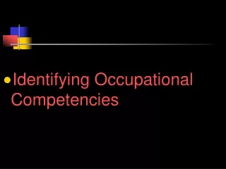 Identifying Occupational Competencies