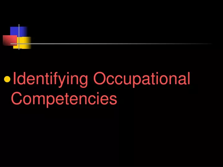 identifying occupational competencies