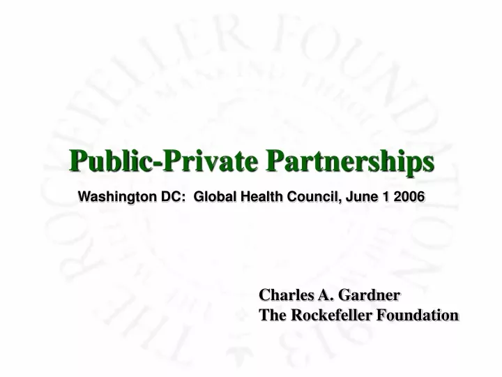public private partnerships washington dc global