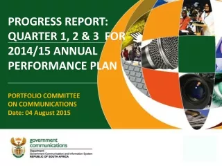 PROGRESS REPORT: QUARTER 1, 2 &amp; 3  FOR 2014/15 ANNUAL PERFORMANCE PLAN