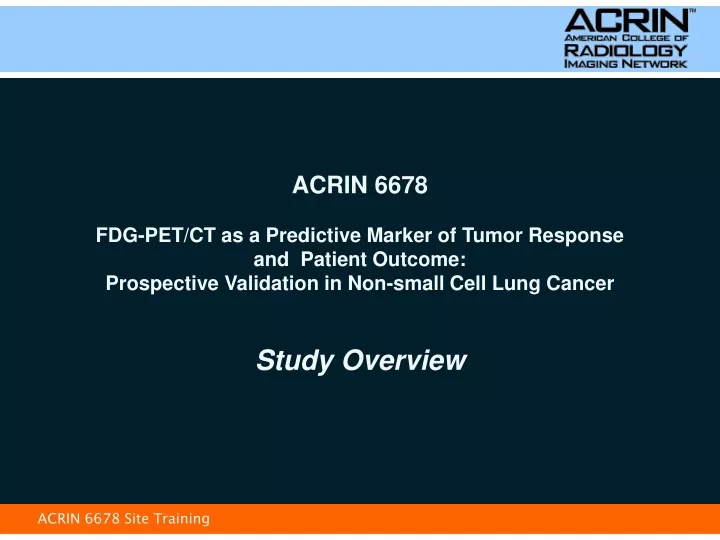 acrin 6678 fdg pet ct as a predictive marker