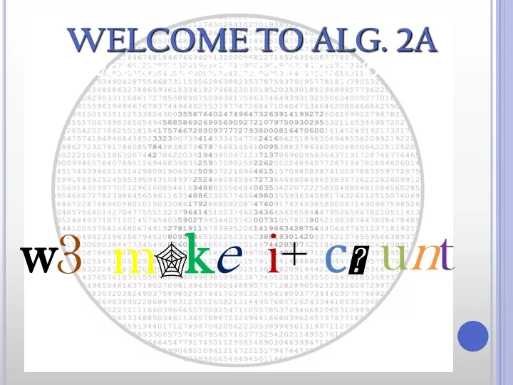 welcome to alg 2a