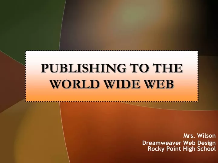 publishing to the world wide web