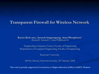 Transparent Firewall for Wireless Network