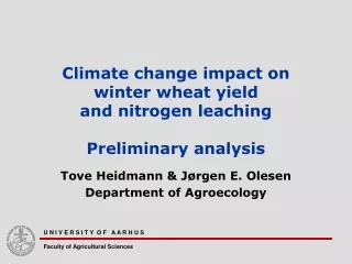 Climate change impact on  winter wheat yield  and nitrogen leaching Preliminary analysis