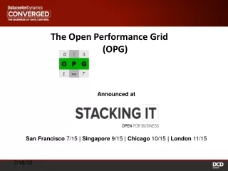 The Open Performance Grid       (OPG)