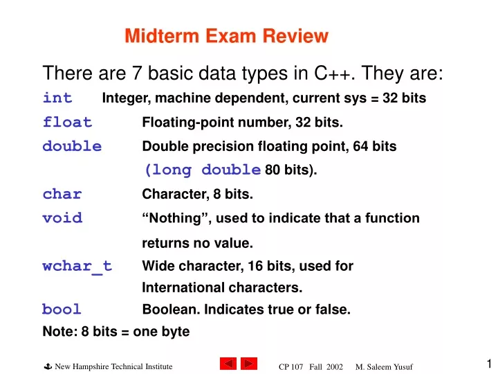 midterm exam review