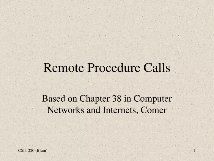 remote procedure calls