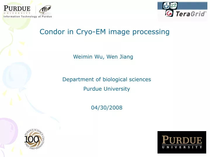 condor in cryo em image processing