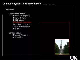Campus Physical Development Plan     Author: Warren Denny