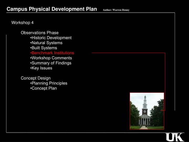 campus physical development plan author warren