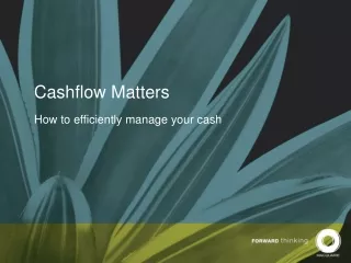 Cashflow Matters How to efficiently manage your cash