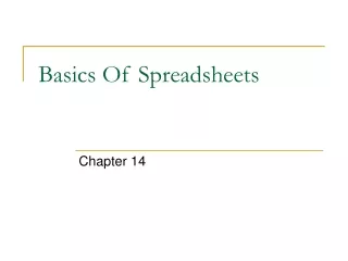 Basics Of Spreadsheets