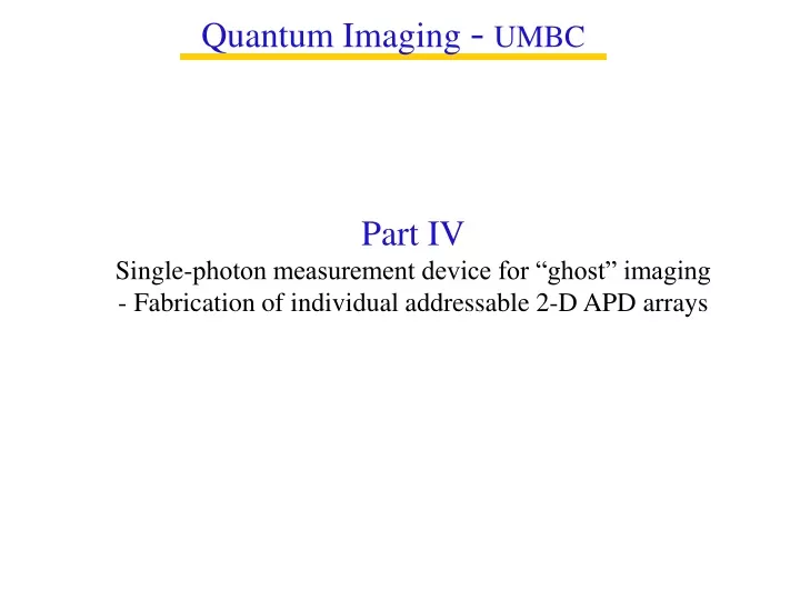 quantum imaging umbc