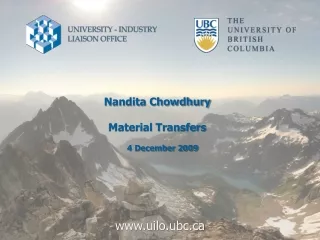 Nandita Chowdhury Material Transfers