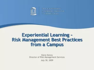 Experiential Learning -  Risk Management Best Practices from a Campus