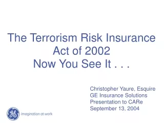 The Terrorism Risk Insurance Act of 2002 Now You See It . . .
