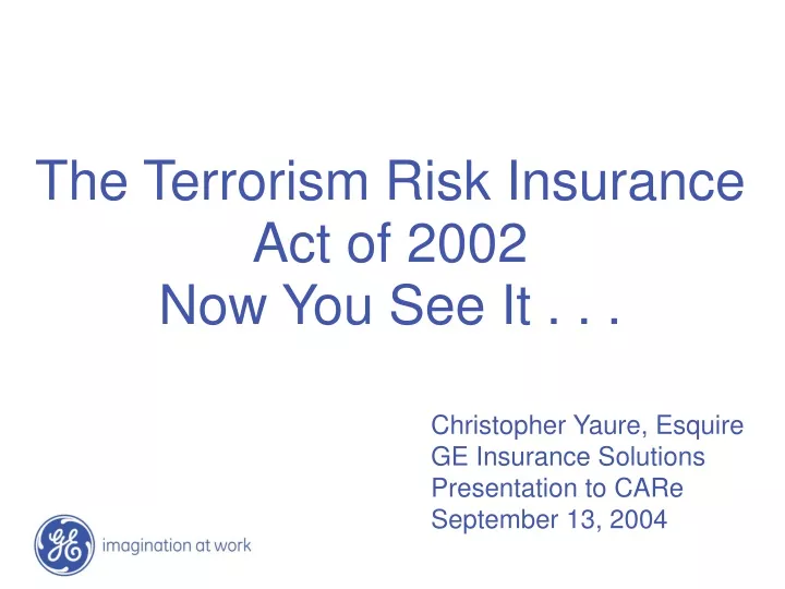 the terrorism risk insurance act of 2002 now you see it