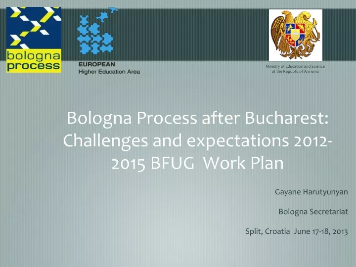 bologna process after bucharest challenges and expectations 2012 2015 bfug work plan