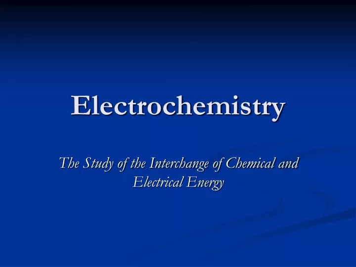 electrochemistry