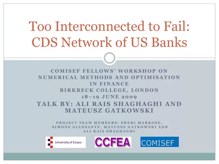 too interconnected to fail cds network of us banks
