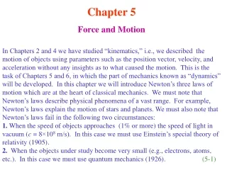 Chapter 5 Force and Motion