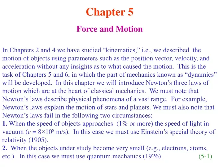 chapter 5 force and motion