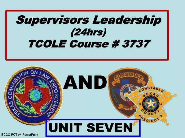 supervisors leadership 24hrs tcole course 3737